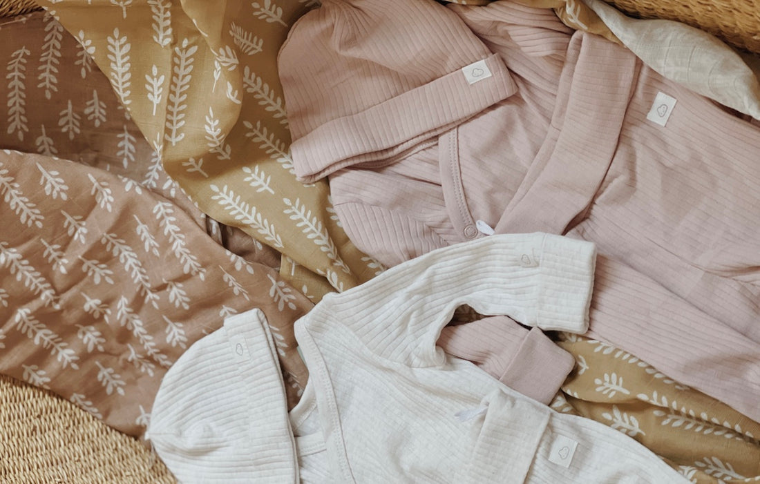 baby gift items, swaddle blankets and organic layettes
