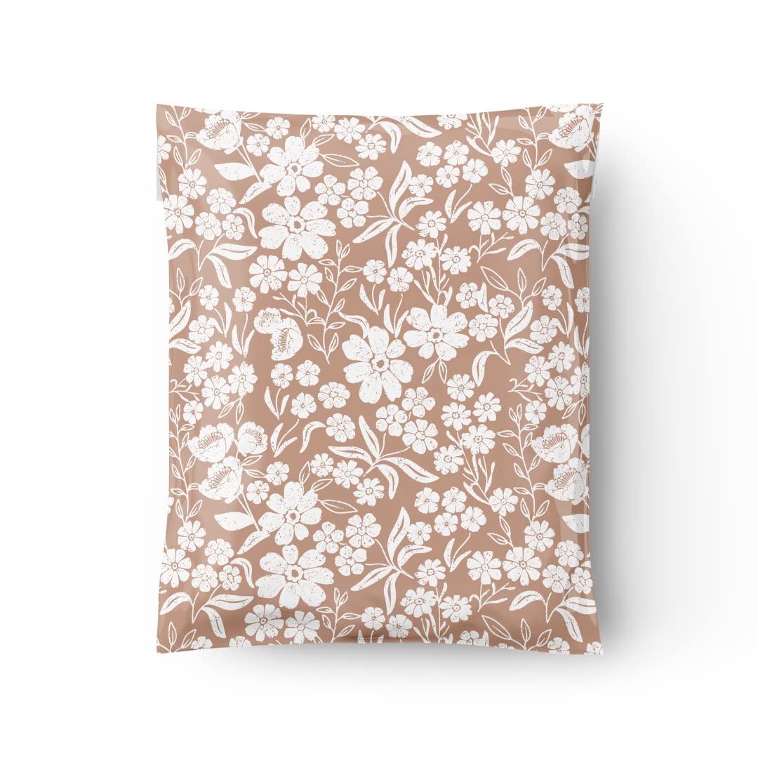 14.5x19 - Poly Mailer: Floral Block Print (Dusty Pink)