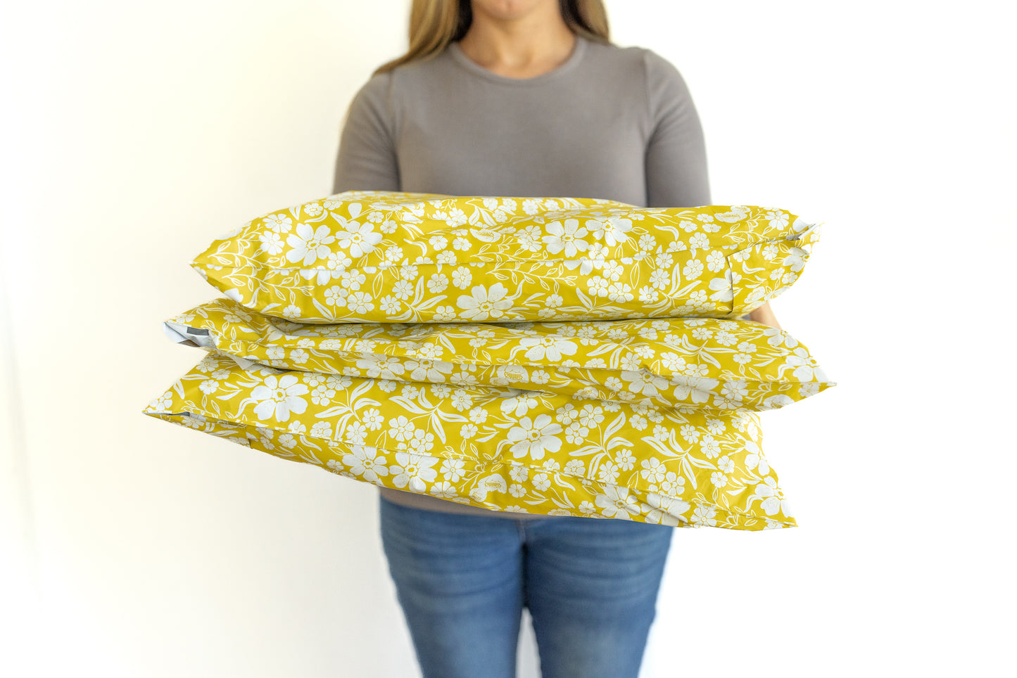 14.5x19 Poly Mailer: Floral Block Print (Yellow)