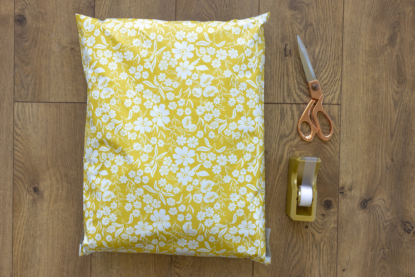 14.5x19 Poly Mailer: Floral Block Print (Yellow)