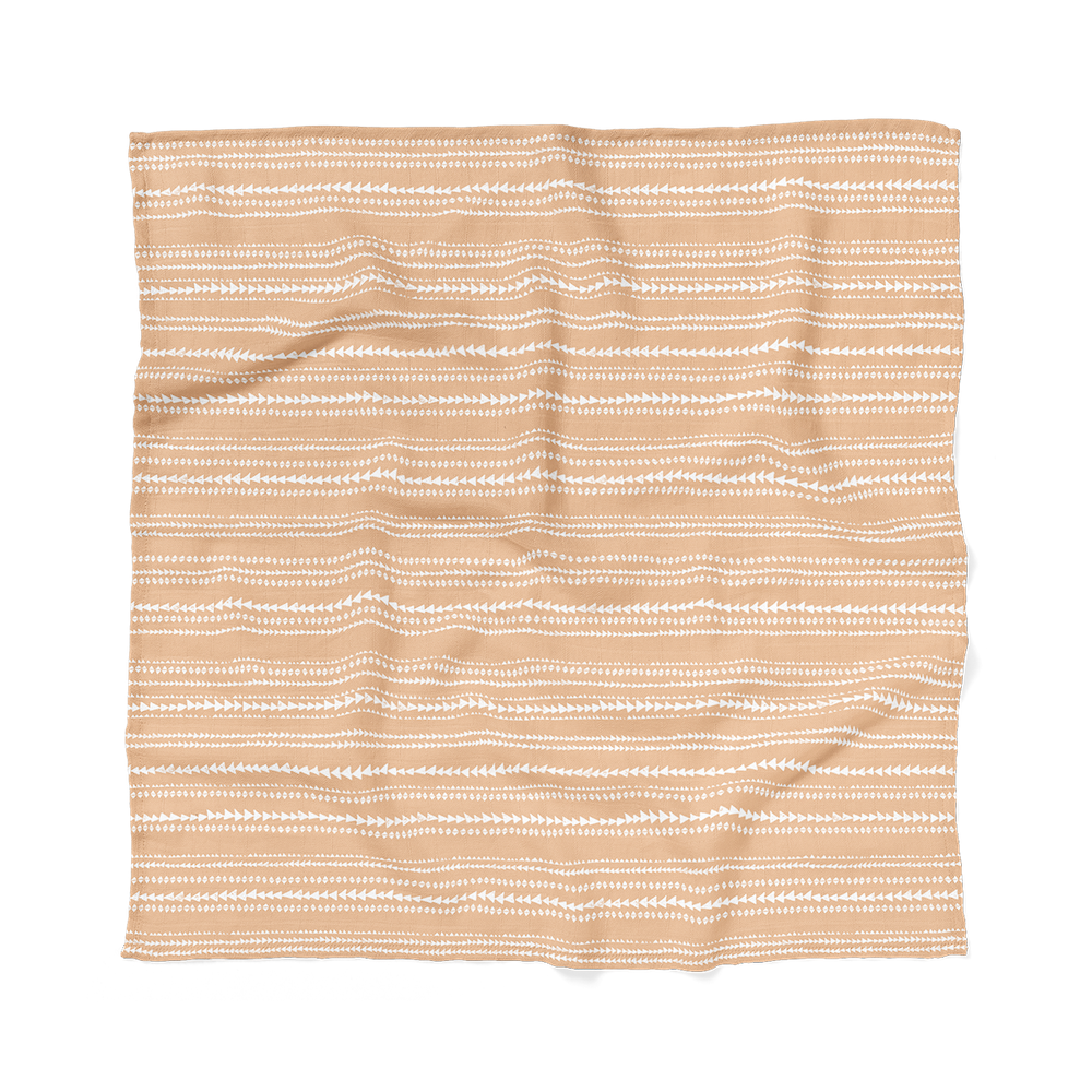 our tribal print receiving blanket for cute babies laid flat