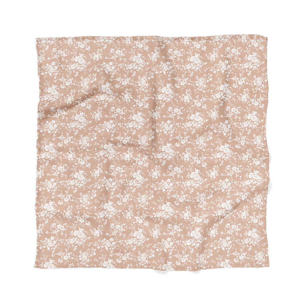 vintage bouquet swaddle blanket laid flat