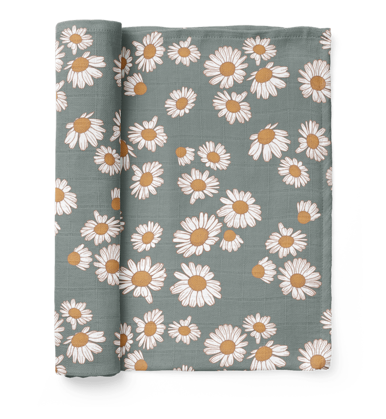 Swaddle Daisy Storm Blue