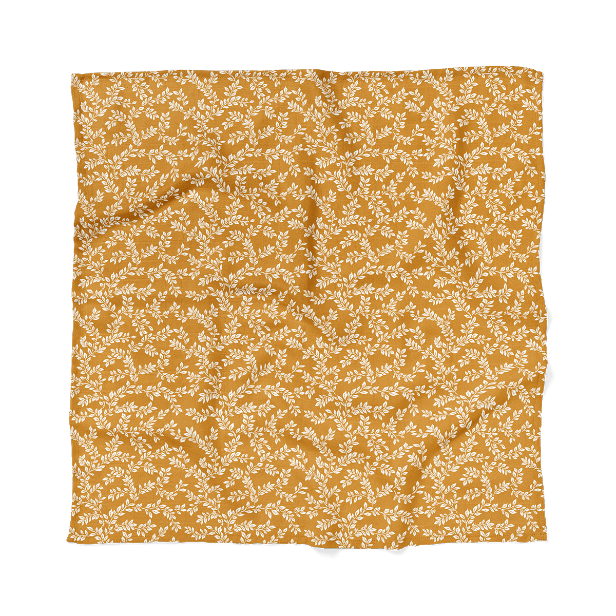 leaf swaddle blanket laid flat in the color mustard the perfect baby boy blankets for all seasons