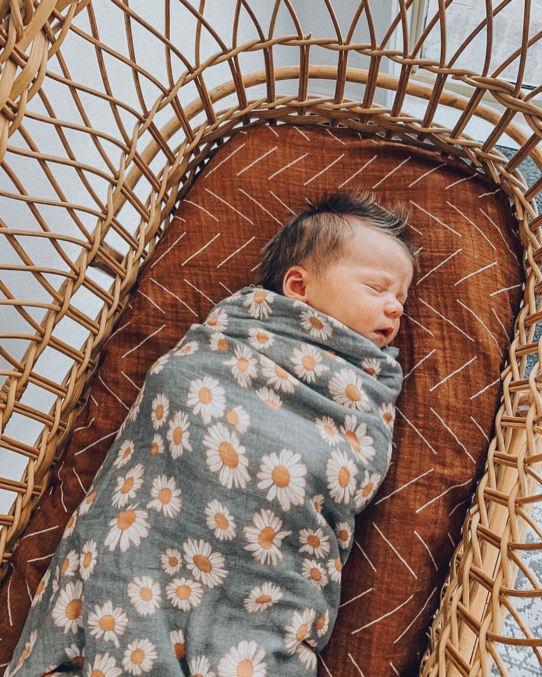 Swaddle Daisy Storm Blue