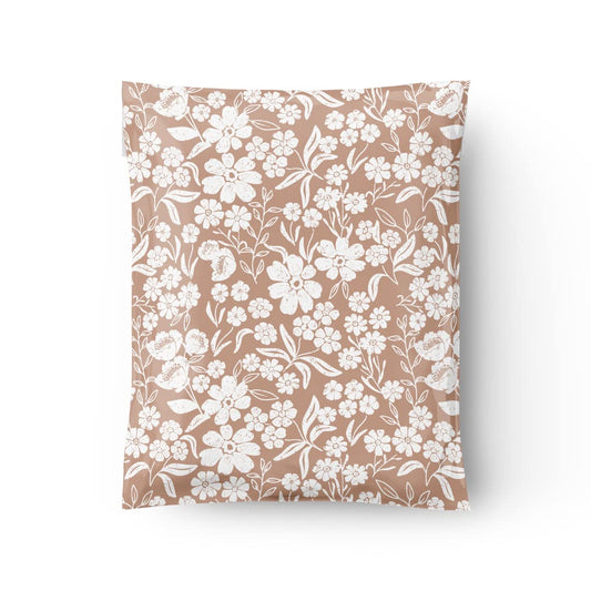14.5x19 - Poly Mailer:  Floral Block Print (Dusty Pink)