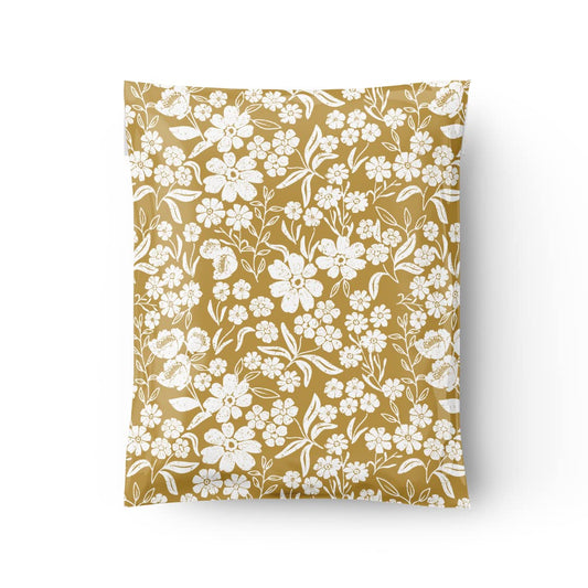 14.5x19 Poly Mailer: Floral Block Print (Yellow)