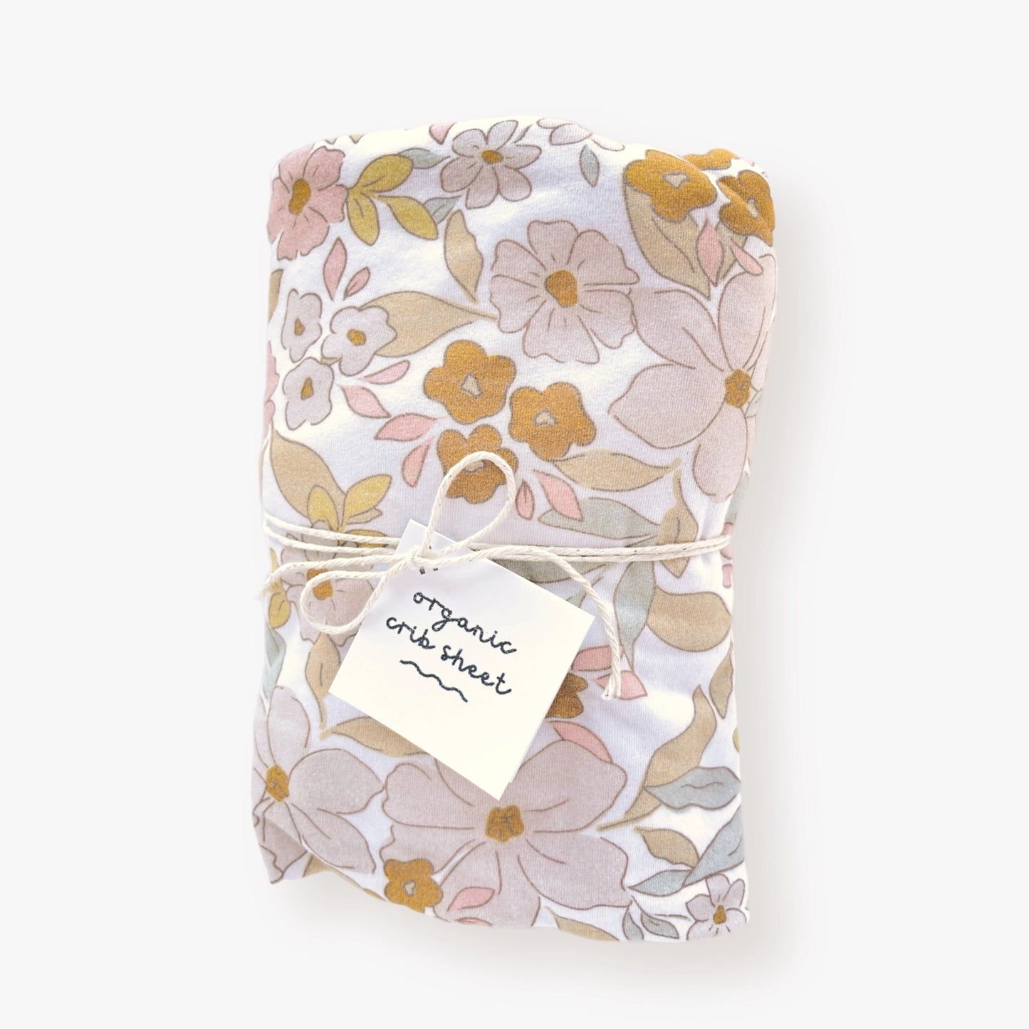 Organic Cotton Jersey Floral Crib Sheet