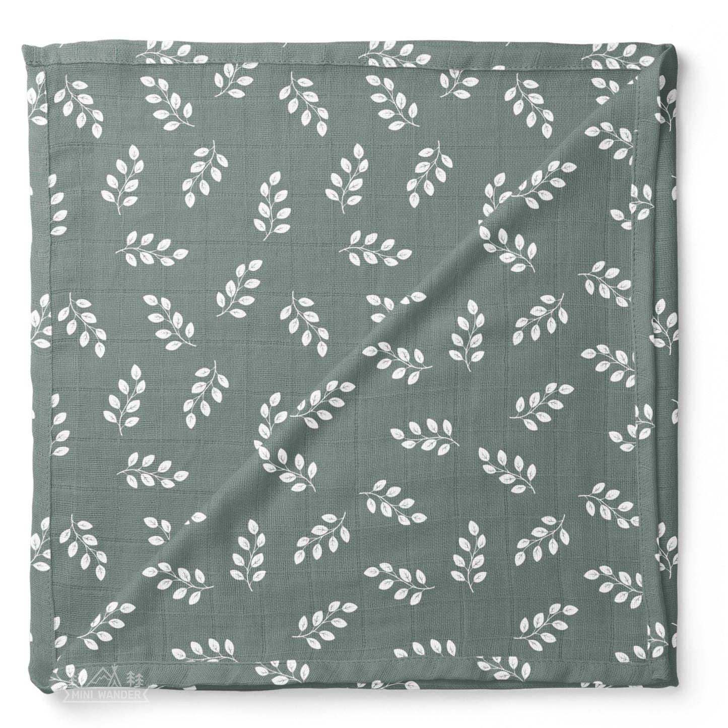 Swaddle Leaves Stormy Blue