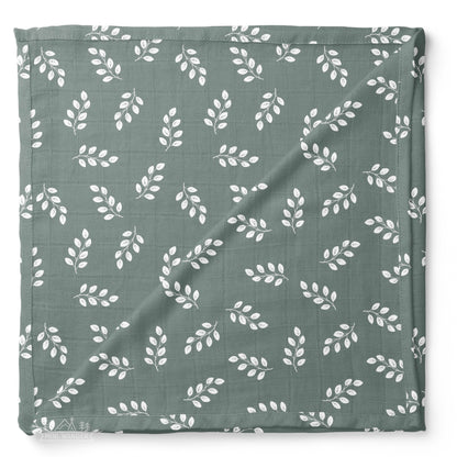 Swaddle Leaves Stormy Blue