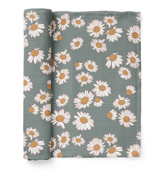 Swaddle Daisy Storm Blue